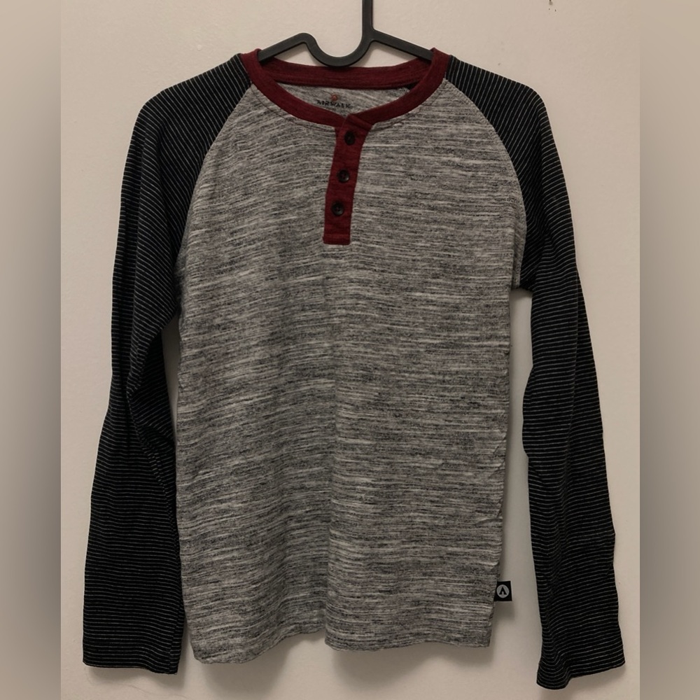 airwalk cotton color /colour block long sleeve tee